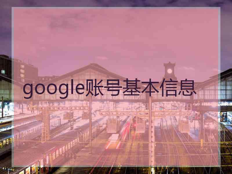 google账号基本信息