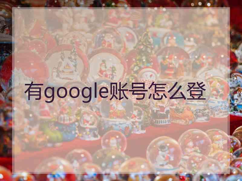 有google账号怎么登